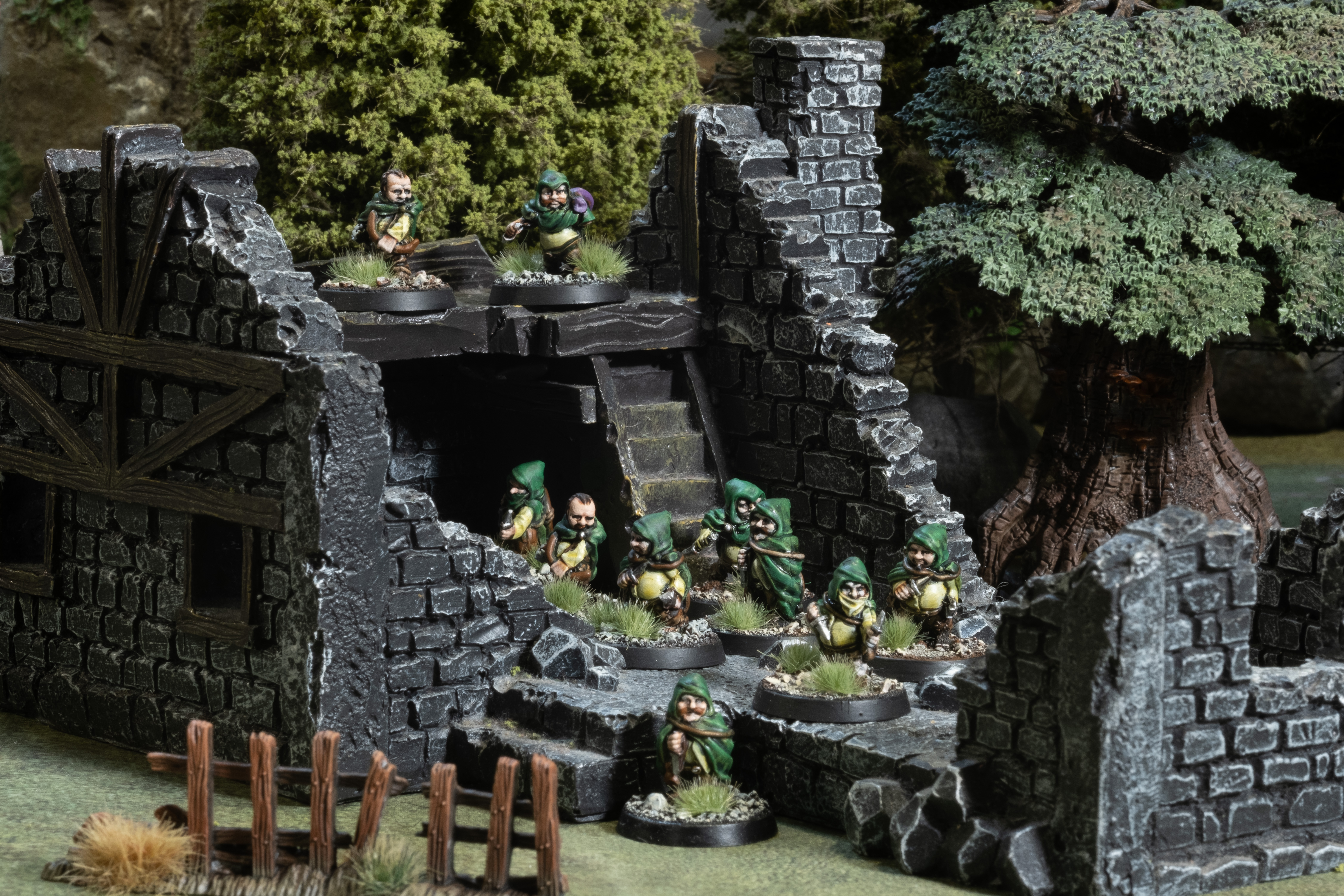 Abstemious Scouts steal out of a ruin
