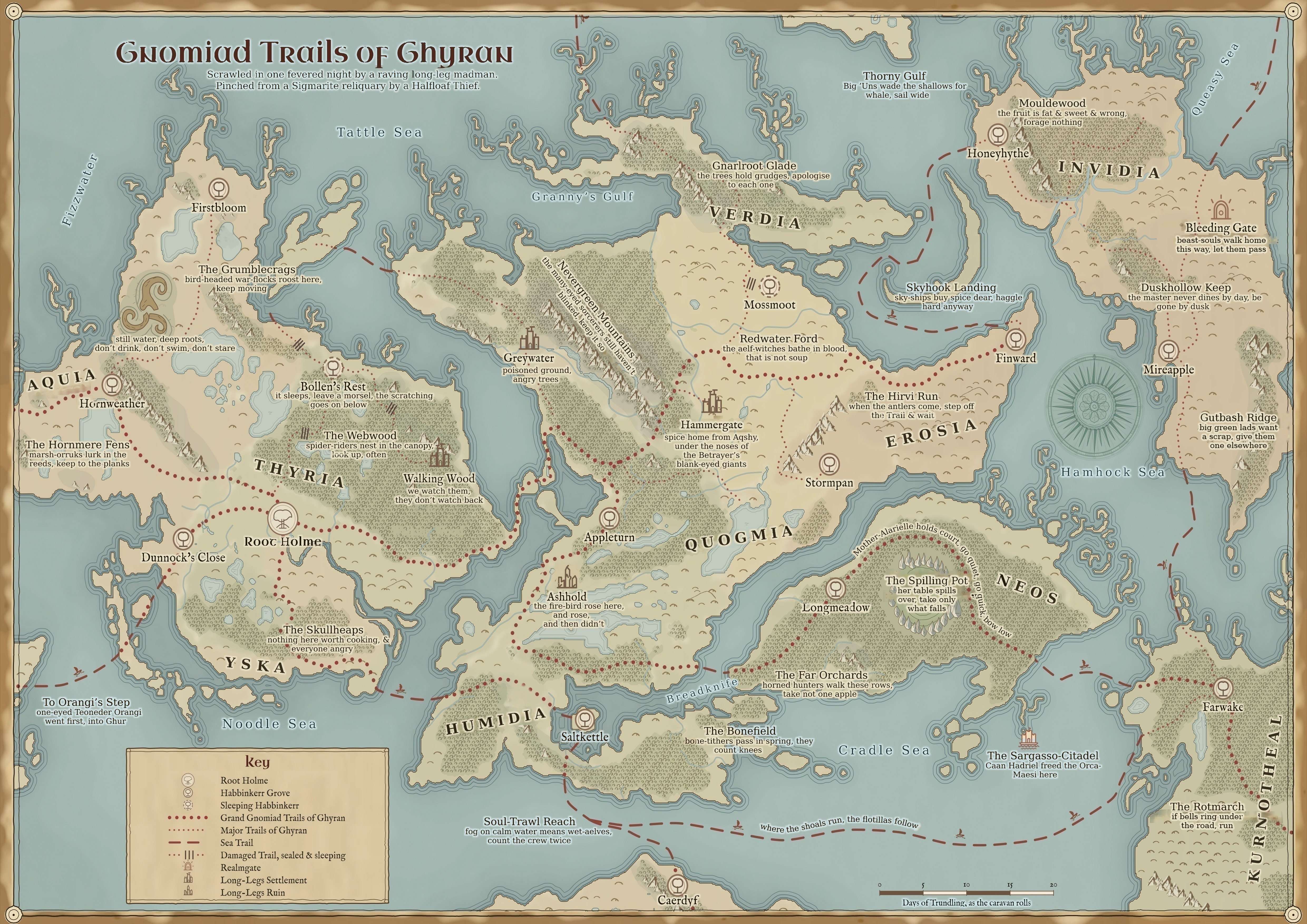 Gnomiad Trails of Ghyran – map, left half