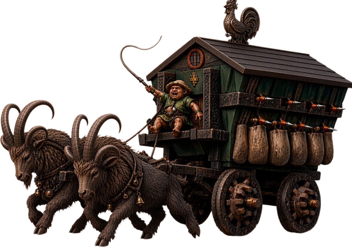 A Hollowain War-Wagon at full career