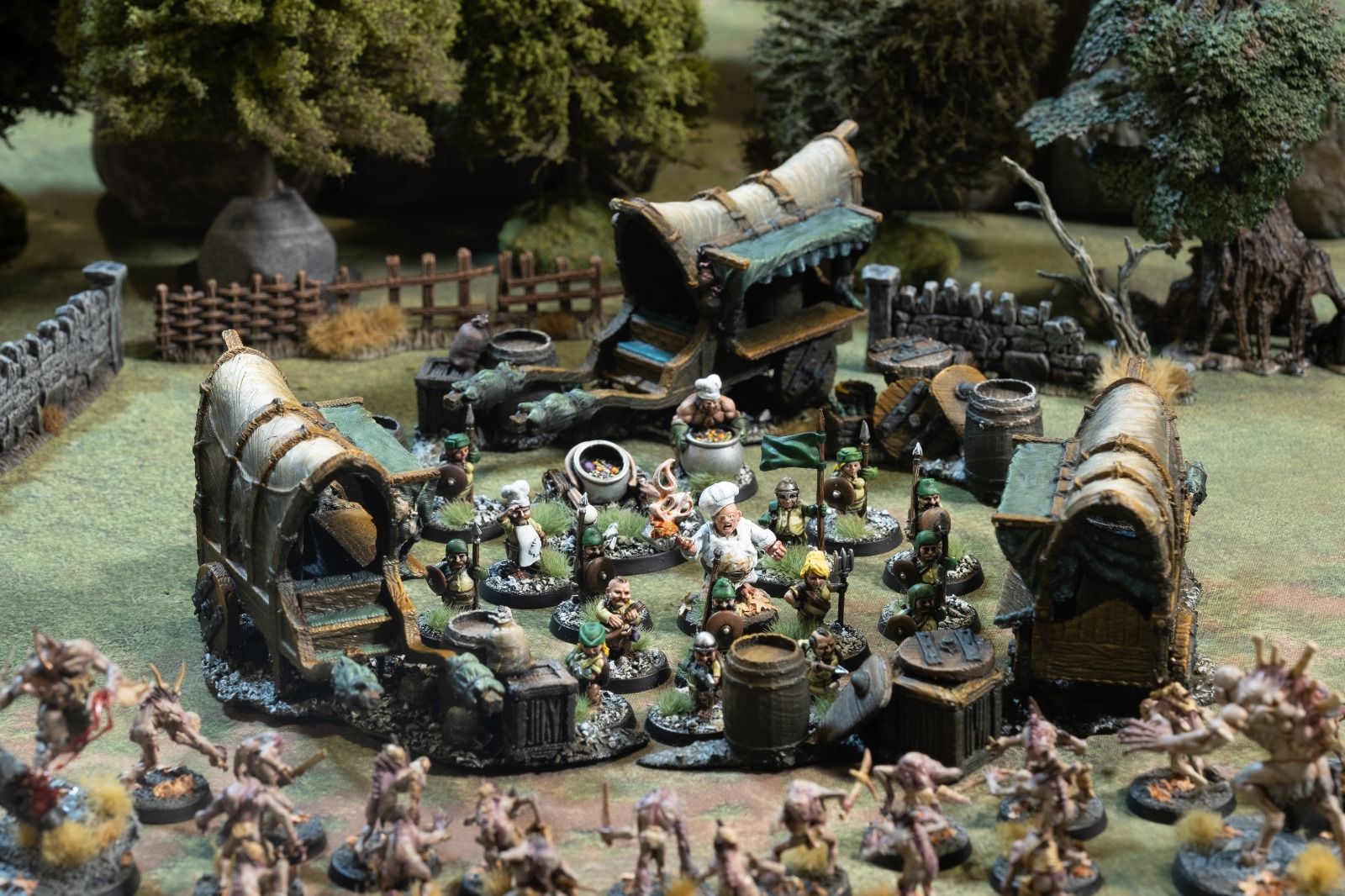 Gnomad Drovers circle their wagons against ghoulish attackers